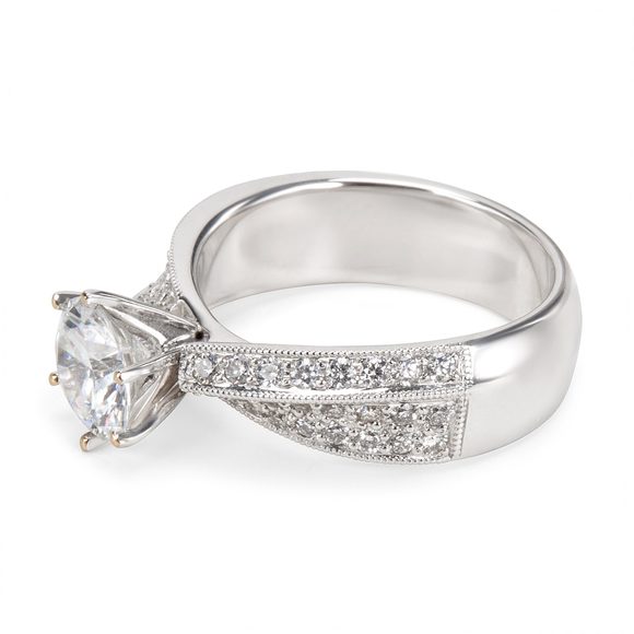 La Reina Diamond Engagement Ring Setting in 18KT Gold 0.49 ctw - Picture 2 of 4